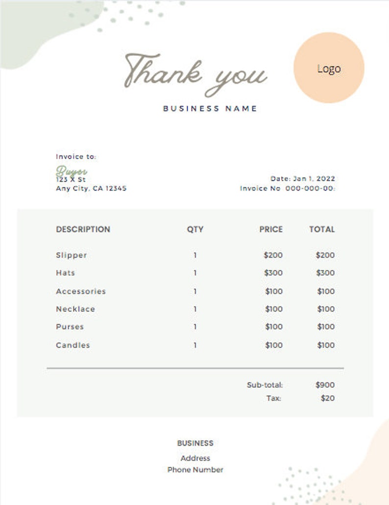 Invoice Template Business Invoice CANVA Invoice Design Etsy