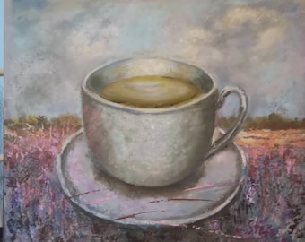 Original oil painting Landscape of lavender