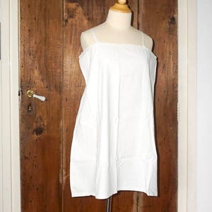 vintage white cotton slip dress * 1940s half slip with crochet trim * antique undergarment * soft full slip * french vintage lingerie * XL
