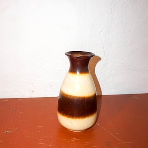 vintage westdeutsche Keramik * Keramikvase * braun und cremefarbene Tropfglasur * Mid Century Modern Keramik Vase * Fat Lava Stil