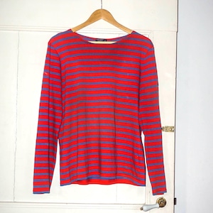vintage saint james atelier breton top * men’s small unisex * woman&#39;s M-L * y2k emo * red blue french stripes * nautical long sleeve t-shirt