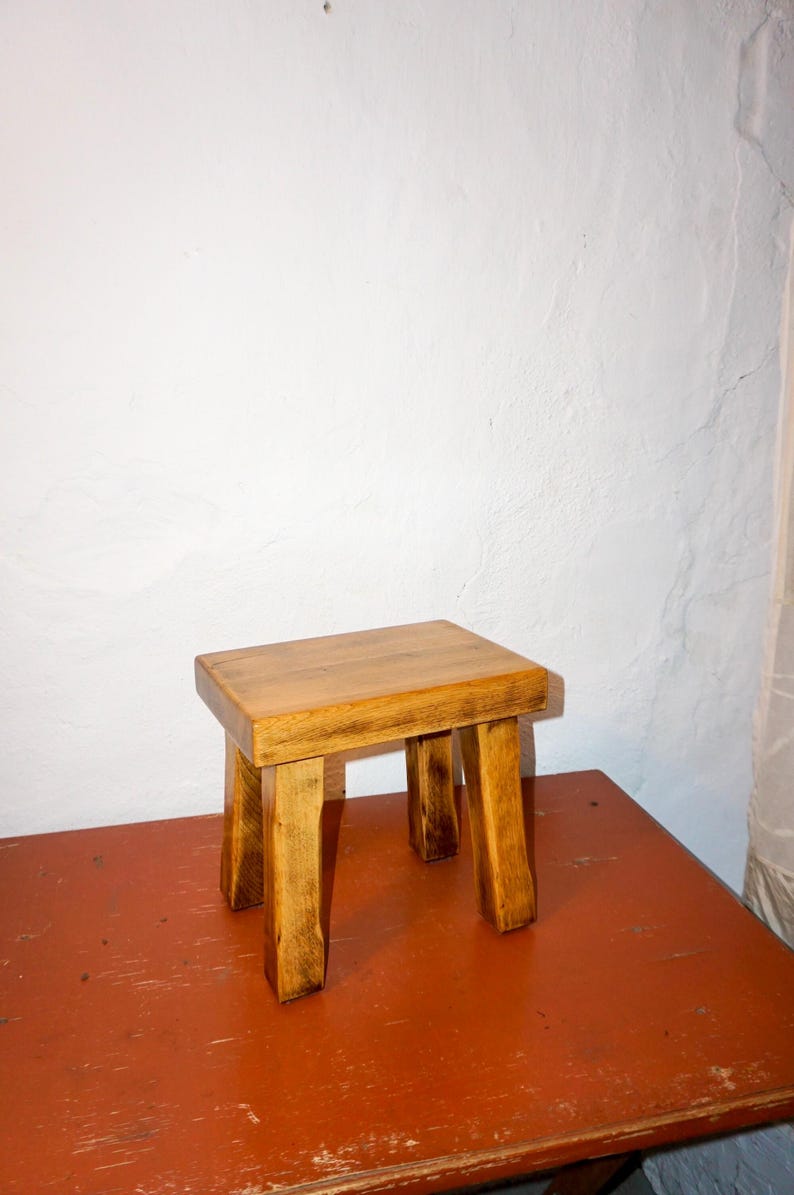 Brutalist Wooden Stool * Rustic Milking Stool * Primitive Farmhouse ...