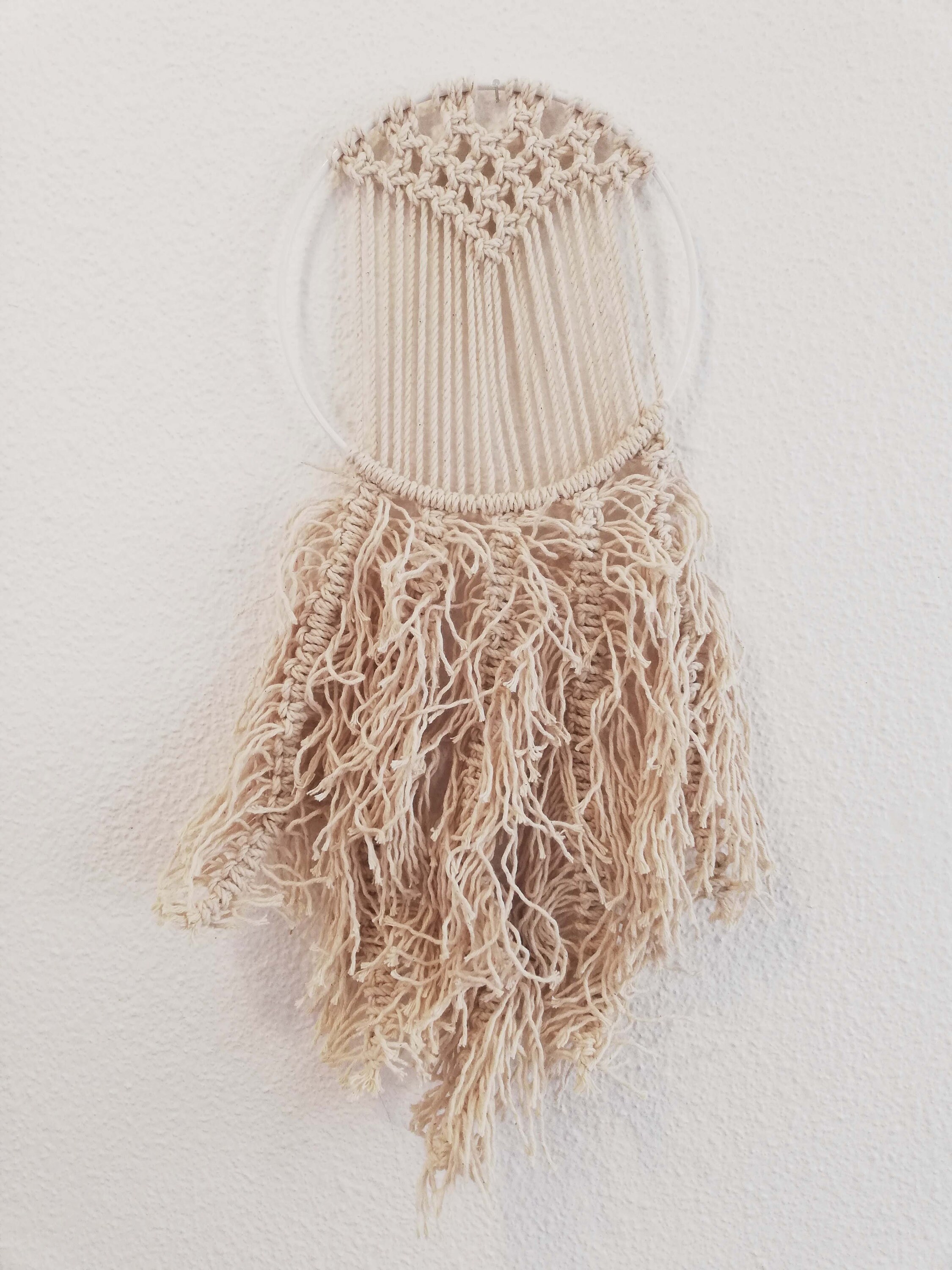 Petite Suspension Murale Macramé Cordelette Coton Naturelle