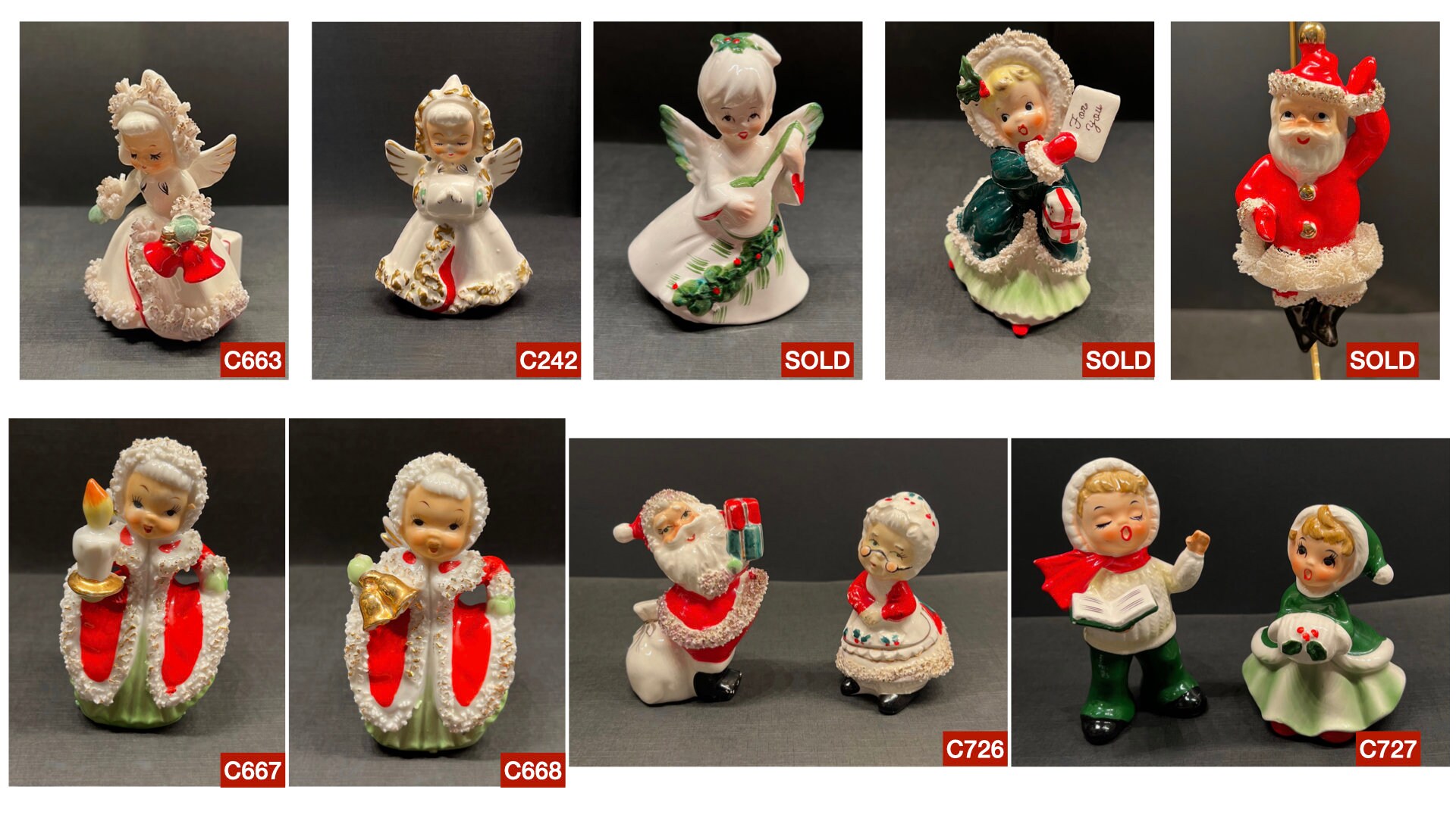 Vintage Ceramic Christmas Figurines Holt Howard NAPCO - Etsy