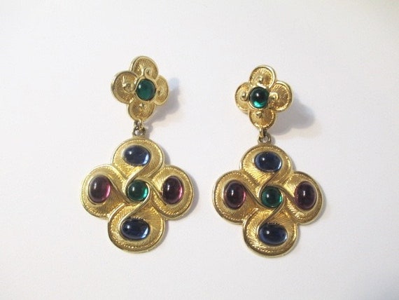 Vintage Napier Byzantium Pendant Earrings 1990, D… - image 5