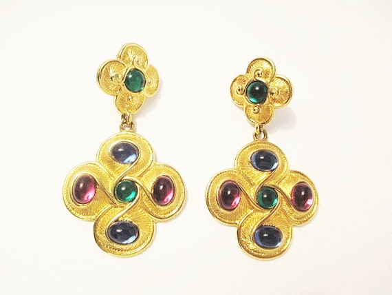 Vintage Napier Byzantium Pendant Earrings 1990, D… - image 1