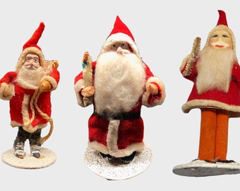 Vintage  Santa Claus Composition Figures - Japan, Germany 1940-60s, Christmas Holiday Decor - Sold Separately