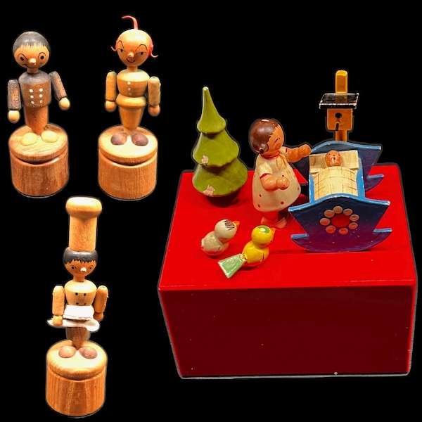 Erzgebirge German Child's Bank Push-Up Puppets Sold Separately - One Piece
