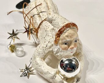 Dept 56 Father Frost Globes Stars Silver Bulb Belsnickle Style 1980-90s