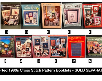 Vintage 1980s Cross Stitch Pattern Booklets - SOLD SEPARATELY BY #