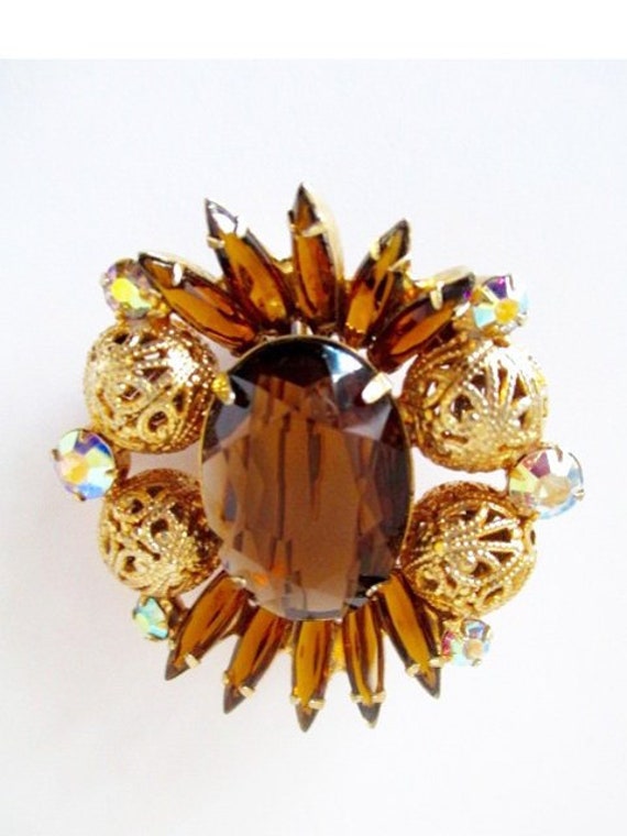 D and E Juliana Smoke Topaz Cabochon Filigree Nave