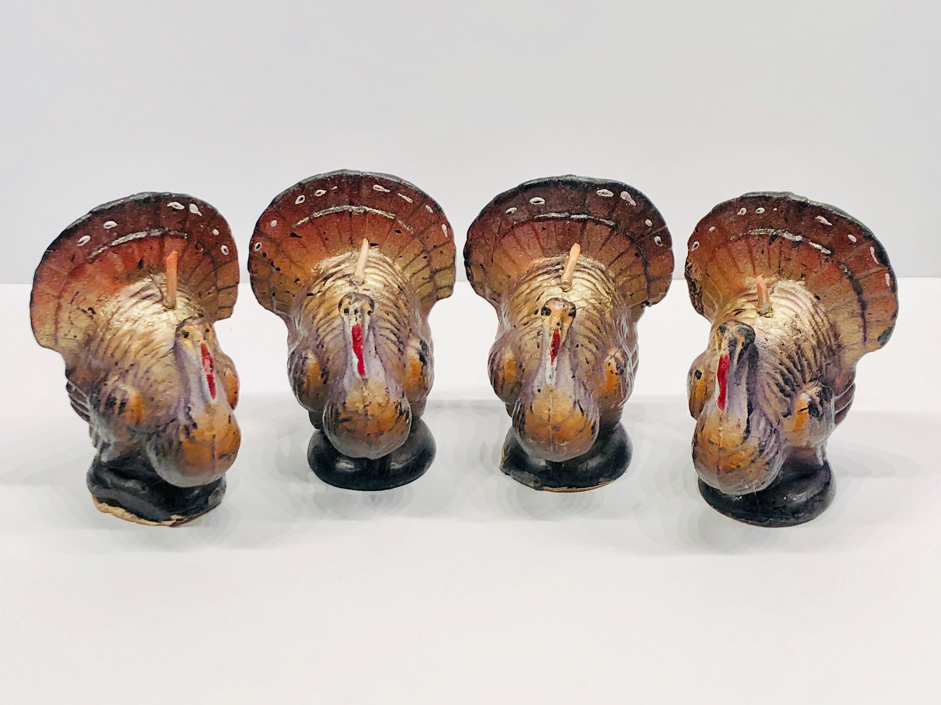 Vintage Gurley Thanksgiving Turkey Candles Decorative Etsy