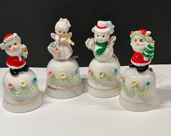 Napco Fine Bone China Spaghetti Christmas Bells Snowman Santa Claus Tree & Lantern Angel Sold Separately