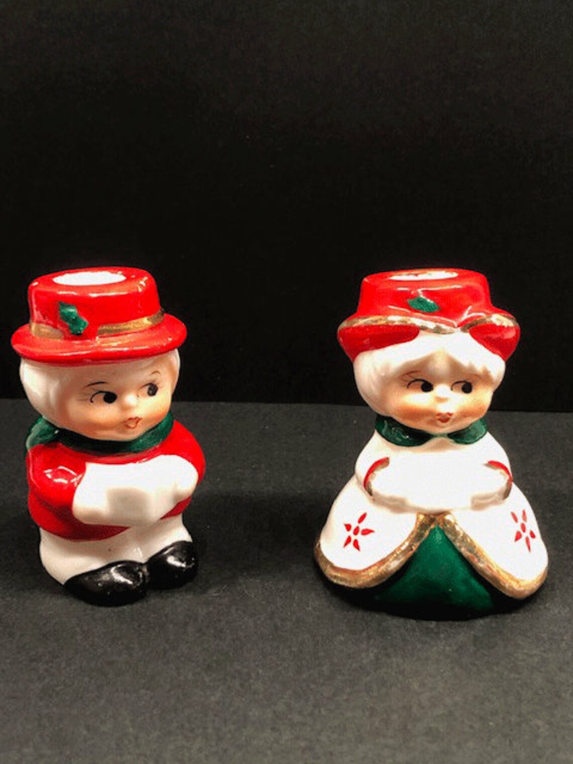 Vintage Ceramic Boy and Girl Caroler Tiny Christmas | Etsy