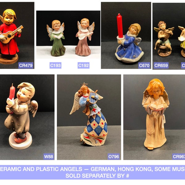 Vintage Angels German Hong Kong Musical 1950-80s Ceramic  Plastic Sold Separately