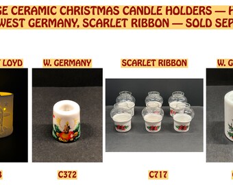 Vintage Ceramic Christmas Candle Holders  Nativity  House of Loyd W German Scarlet Ribbon Votives Sold Separately