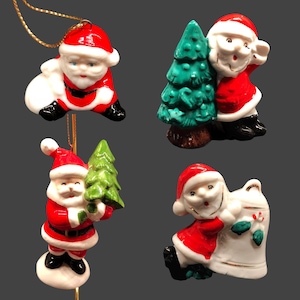 Vintage Ceramic Santa Claus Figurines Santa Ornaments Japan German Santas 1950-90s Sold Separately