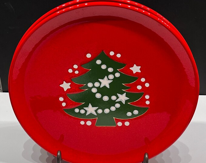 Waechtersbach Germany Christmas Tree Plates Set of 2 8 Round Salad