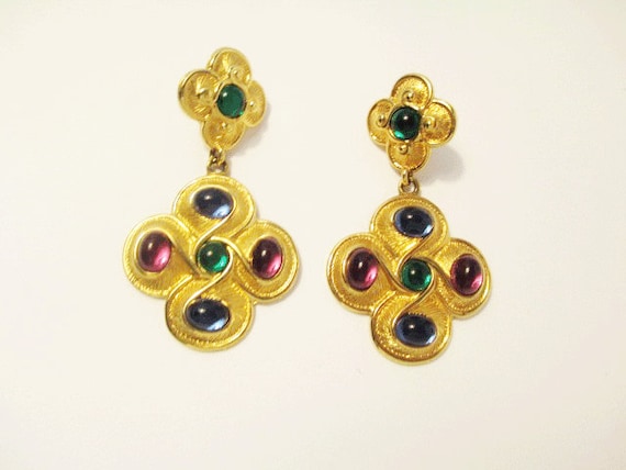 Vintage Napier Byzantium Pendant Earrings 1990, D… - image 6