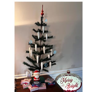 Spun Cotton Icicle Packages of 3 or 4 Feather Tree Tabletop Tree Vintage Style  Christmas Decorations Sold Separately