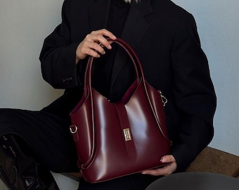 スモールクロスボディバッグ、ミニハンドバッグ、ミニマリストハンドバッグ、トップハンドルバッグ、高級バッグ、デザイナーバッグ、バーガンディバッグ