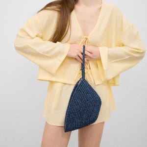 Handmade Straw Clutch Bag: Boho Woven Summer Purse