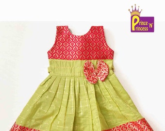 green baby frock