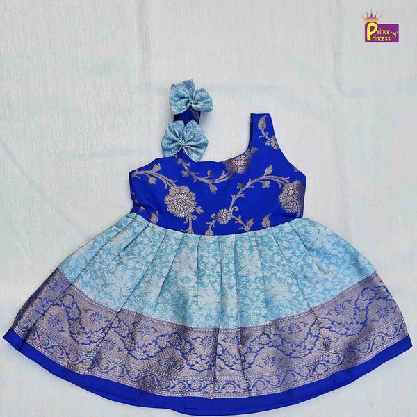 Prince N Princess Purple Pink New Born Knot Frock Pattu pavadai Type Frock