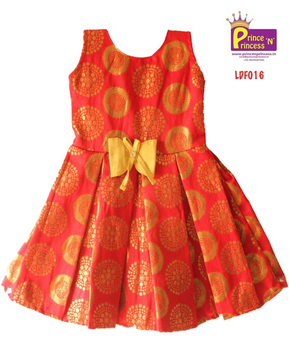kids red frock