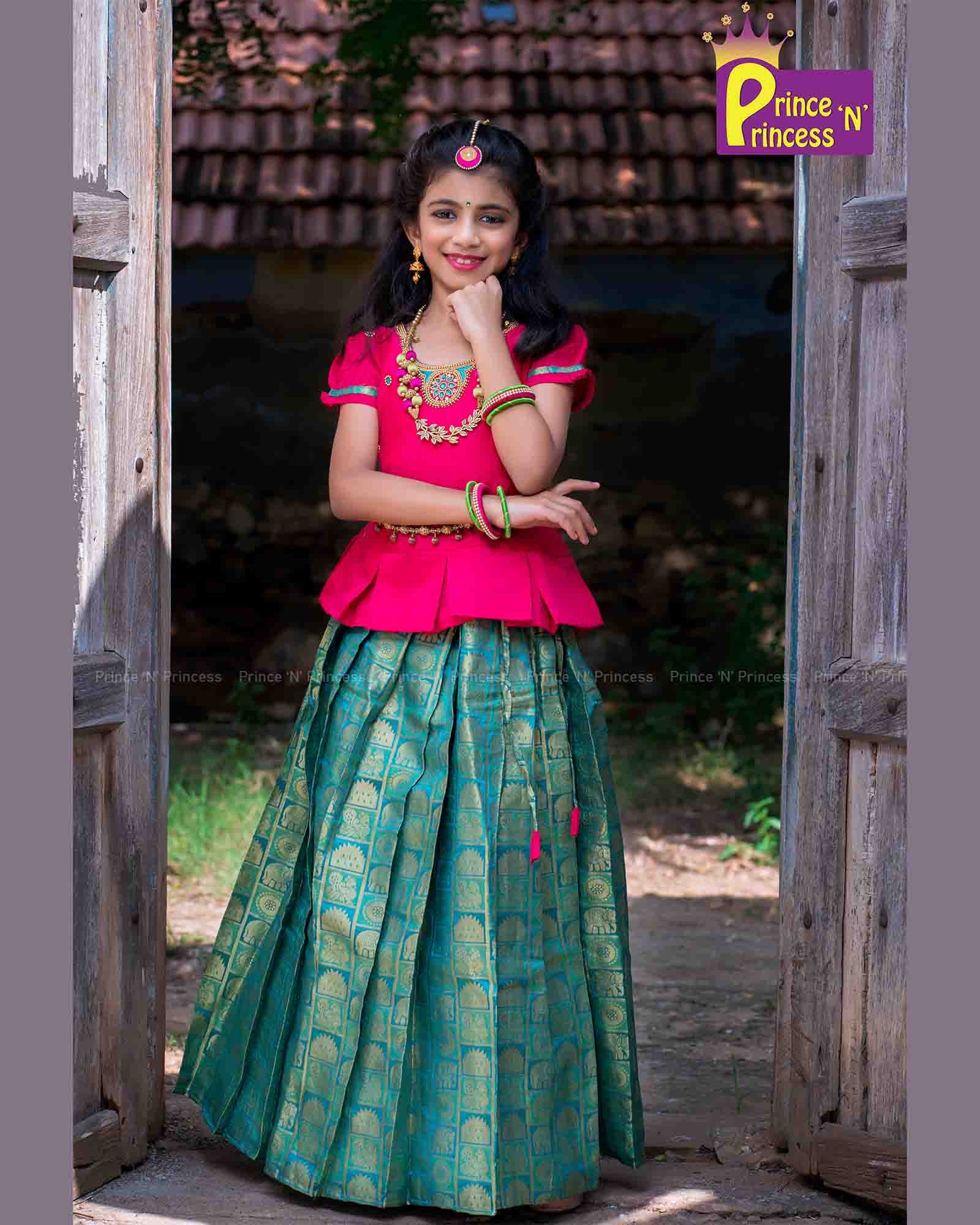 pattu pavadai aari work