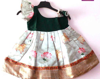 New Born Green ash Simple Knot Type  Frock