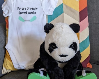 Brace Buddy and Me (with Custom Name Bar) - Matching Clubfoot/Talipes SHORT Sleeve "Future Olympic Snowboarder" Onesie
