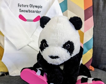 Brace Buddy and Me (with Custom Name Bar) - Matching Clubfoot/Talipes LONG Sleeve "Future Olympic Snowboarder" Onesie