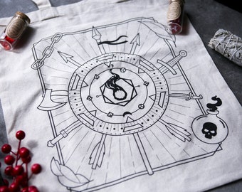 The Travellers Tote | Tote Bag | Canvas Bag | D&D | Tarot Design | 14+ years