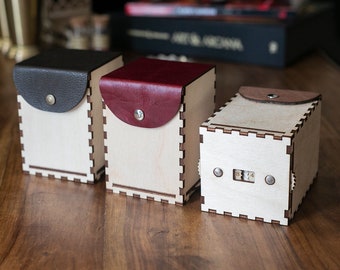 Commander Deck Boxes | Customizable | Real Leather | Wooden | 100+ Sleeved | Built in Life Counter