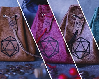 Customizable | Leather Dice Bags | Pouches | D&D | Larp | Dice Storage | 14+ years