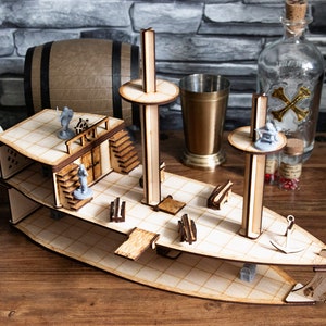 Pirate Ship | Dungeons and Dragons | RPG | Wooden Laser Cut | Kit | PVA Required | 14+ years