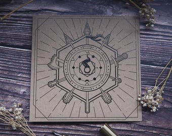 Hand of Hero's Greeting Card | Black and Brown | Dungeons and Dragons | Blank Card | D&D | 14+ years
