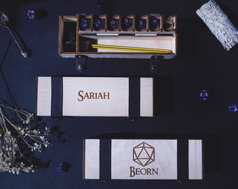 Custom Wooden Player case | Customizable | Storage Box | Leather Straps | Dungeons and Dragons | RPG | 14+ years