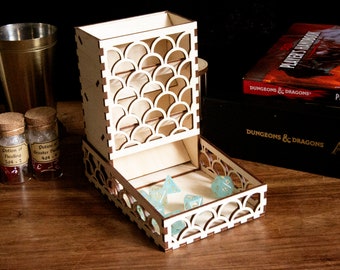 Scale Dice Tower | Wooden | Foldable | D&D | Tabletop Games | Scale Design | Flat Packed Kit | PVA Required | 14+ years