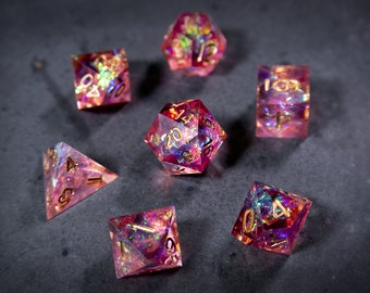 Dark Wish | Dark Pink | Luxury Dice | Polyhedral Dice Sets | Sharp Edge Dice