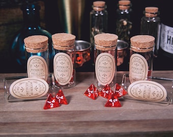 Potions of Healing | Single vials | Dungeons and Dragons | Potion of Healing | Greater Potion of Healing | D4 Dice | 14+ years