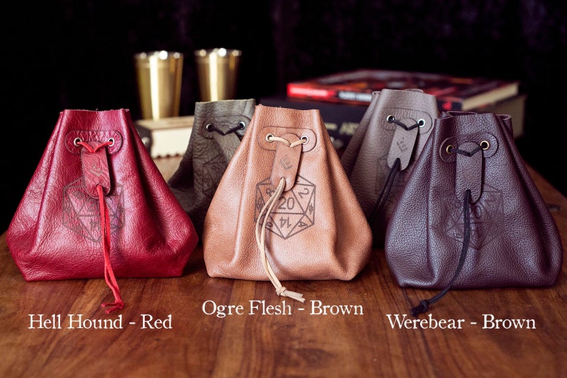 Customizable leather dice/coin bag Etsy