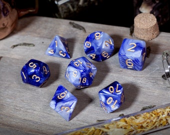 Call Lightning | Blue | White | Two Toned | Polyhedral Dice Sets | RPG | D&D | 14+ years