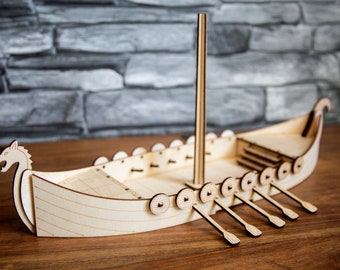 Viking Boat Kit | Dungeons and Dragons | RPG | Wooden Laser Cut | PVA Required | 14+ years