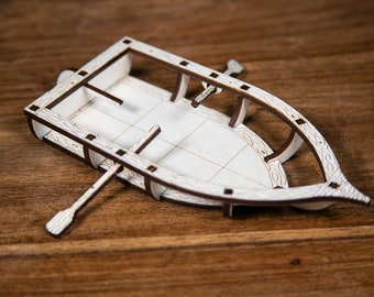 Row Boat Miniature Kit | Dungeons and Dragons | RPG | Wooden Laser Cut | PVA Required | 14+ years