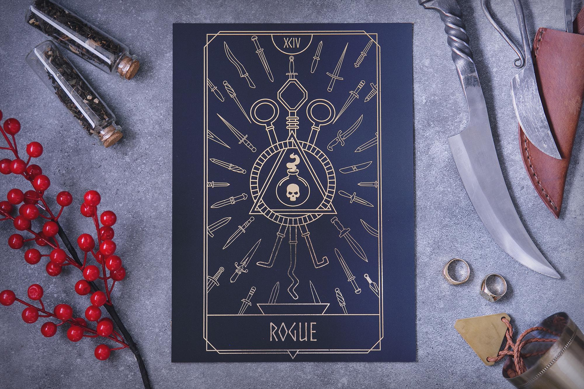 Rogue Gold Foil Print | A4 Art Print | Dungeons and Dragons | 14+ Years ...