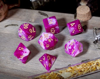 Charm Person | Pink | Two Toned | Polyhedral Dice Sets | RPG | D&D | 14+ years