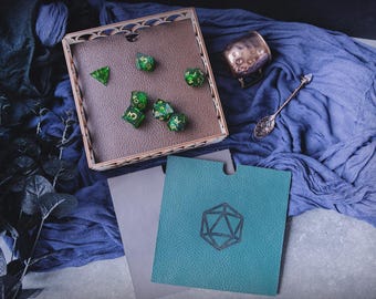 Dice Rolling Tray | Scale Pattern | Felt | Leather | Magnetic Under Tray Storage | Flat Packed | PVA Required | 14+ years