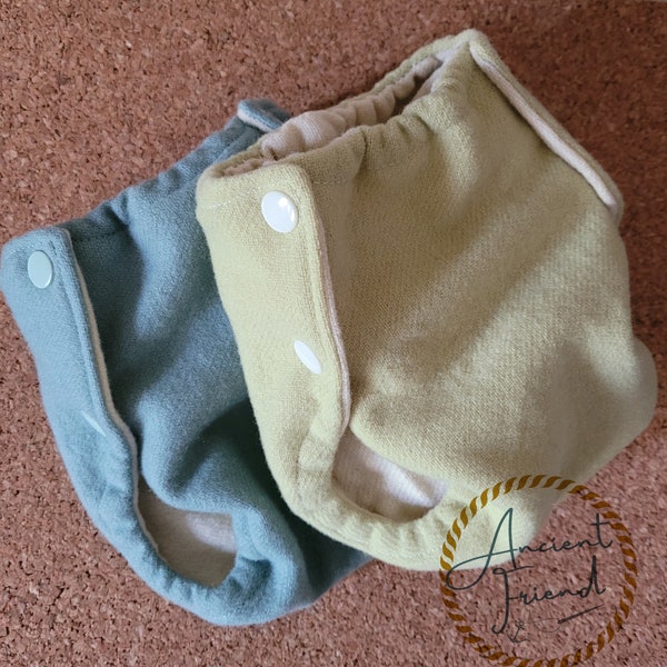 100% Wool Flannel Diaper Cover • Made to Order • Wool Diaper Wrap •  Overnight Diaper • Made in USA